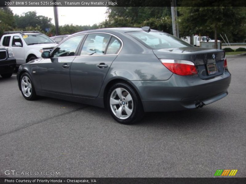 Titanium Grey Metallic / Black 2007 BMW 5 Series 525i Sedan