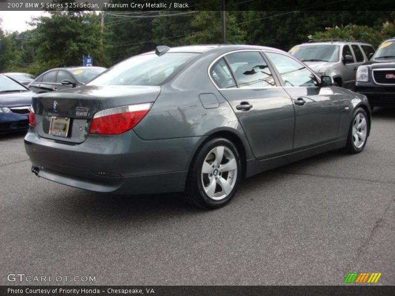 Titanium Grey Metallic / Black 2007 BMW 5 Series 525i Sedan