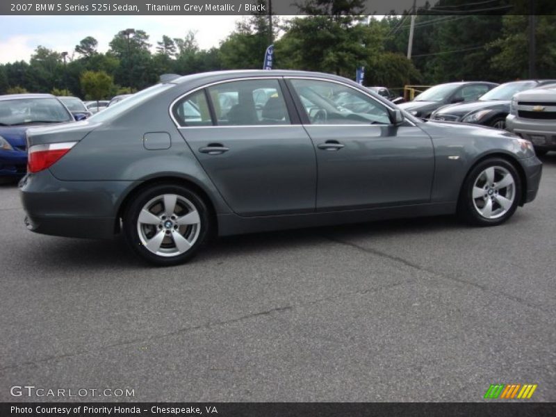 Titanium Grey Metallic / Black 2007 BMW 5 Series 525i Sedan