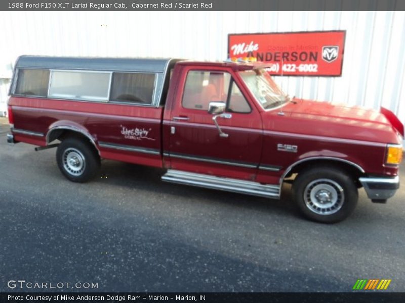 Cabernet Red / Scarlet Red 1988 Ford F150 XLT Lariat Regular Cab