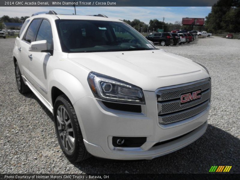 White Diamond Tricoat / Cocoa Dune 2014 GMC Acadia Denali