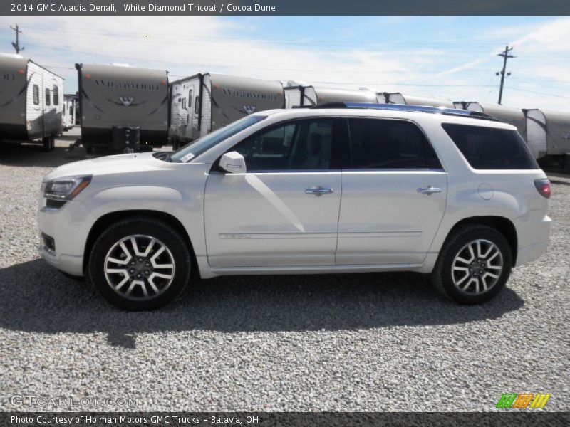 White Diamond Tricoat / Cocoa Dune 2014 GMC Acadia Denali