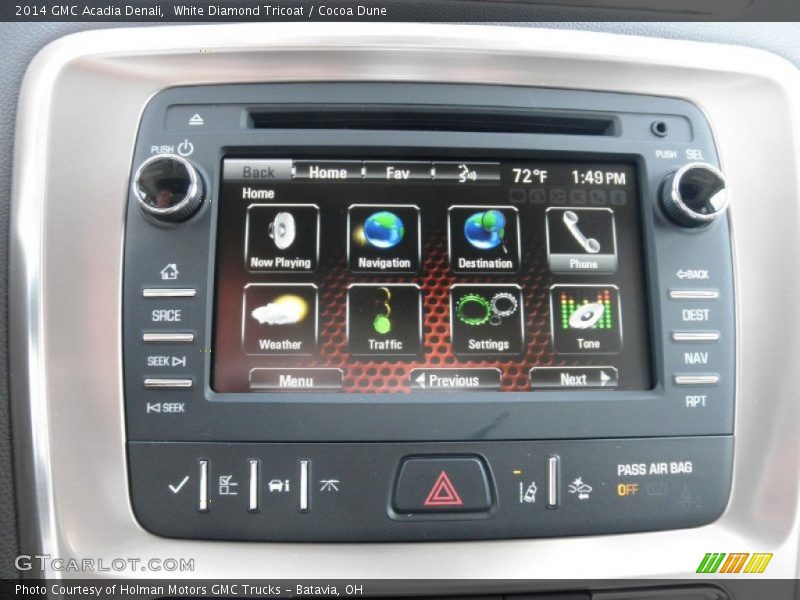 White Diamond Tricoat / Cocoa Dune 2014 GMC Acadia Denali