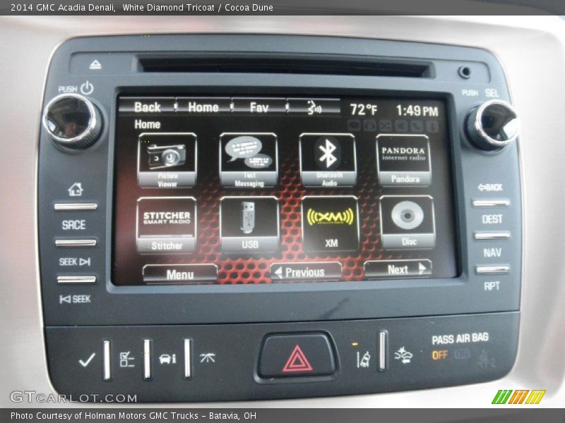 White Diamond Tricoat / Cocoa Dune 2014 GMC Acadia Denali