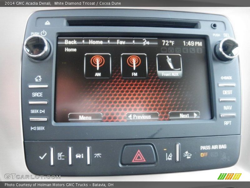 White Diamond Tricoat / Cocoa Dune 2014 GMC Acadia Denali