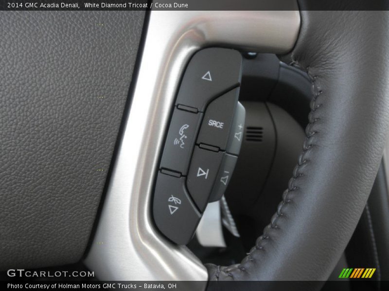 White Diamond Tricoat / Cocoa Dune 2014 GMC Acadia Denali