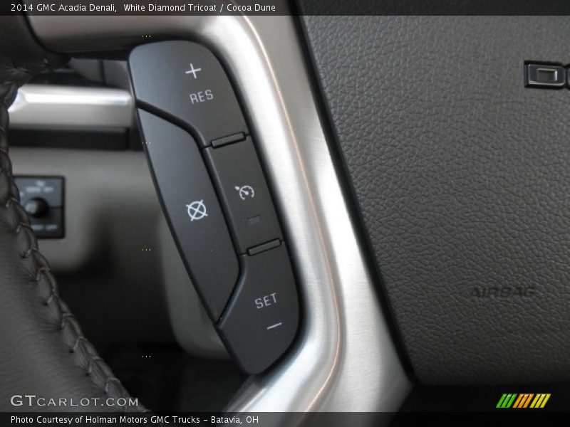 White Diamond Tricoat / Cocoa Dune 2014 GMC Acadia Denali