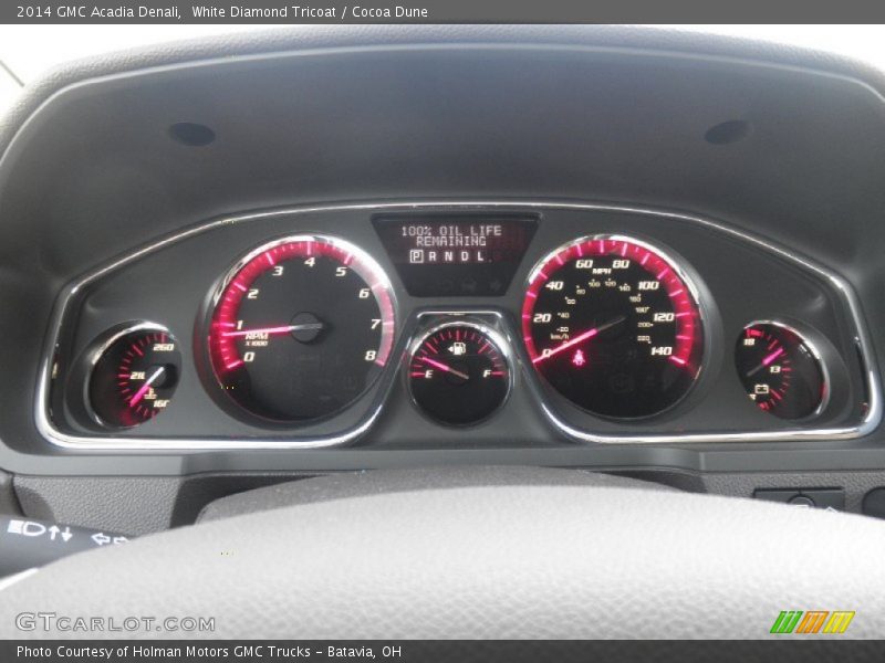 White Diamond Tricoat / Cocoa Dune 2014 GMC Acadia Denali