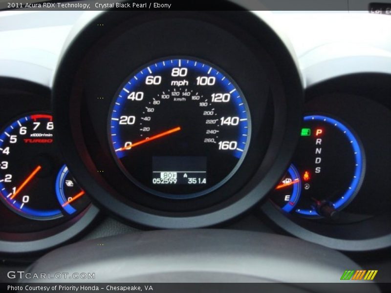 Crystal Black Pearl / Ebony 2011 Acura RDX Technology