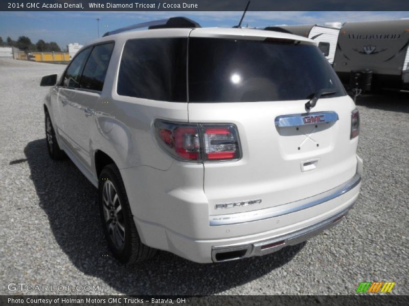 White Diamond Tricoat / Cocoa Dune 2014 GMC Acadia Denali