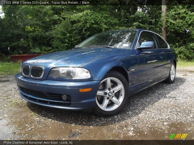 Topaz Blue Metallic / Black 2002 BMW 3 Series 325i Coupe