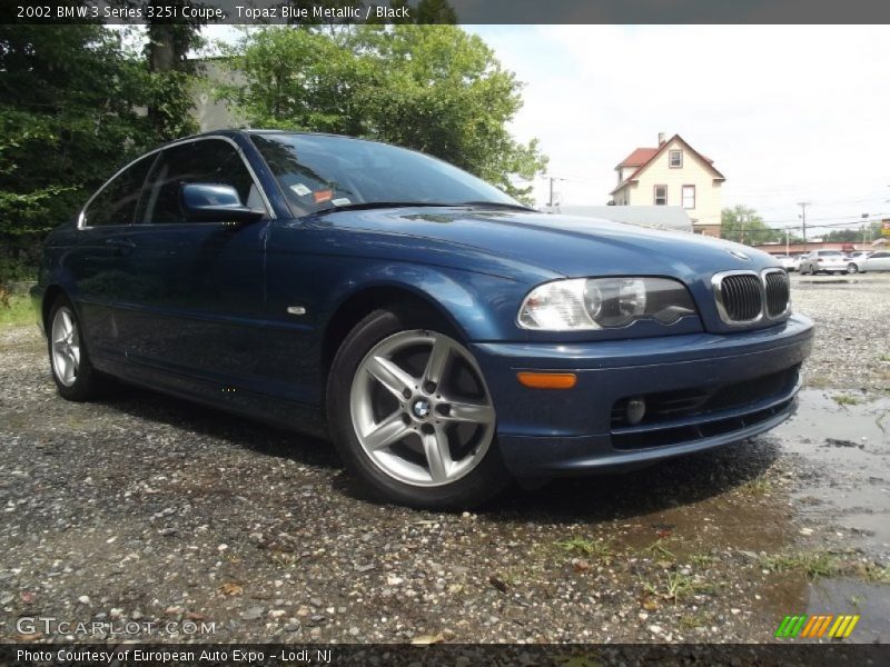 Topaz Blue Metallic / Black 2002 BMW 3 Series 325i Coupe
