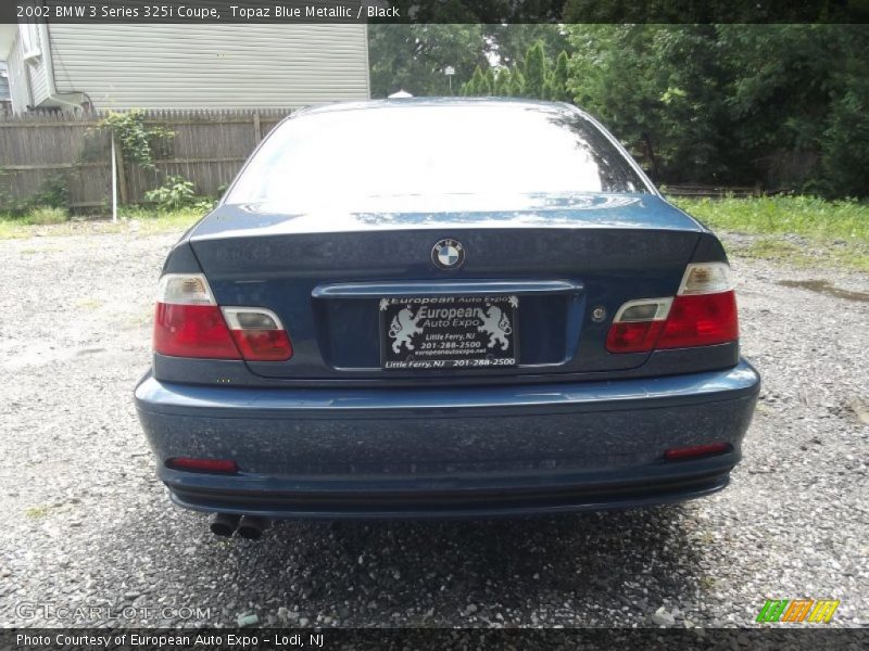 Topaz Blue Metallic / Black 2002 BMW 3 Series 325i Coupe