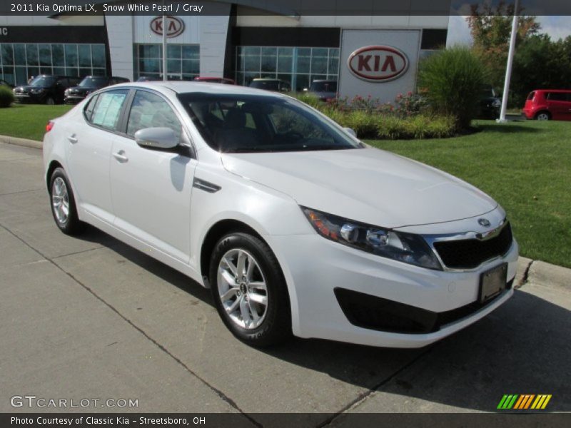 Snow White Pearl / Gray 2011 Kia Optima LX