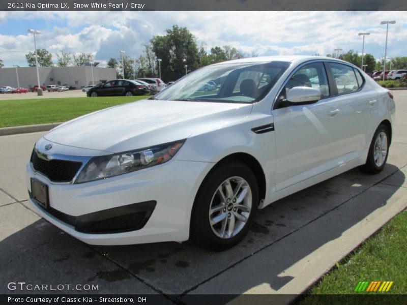 Snow White Pearl / Gray 2011 Kia Optima LX