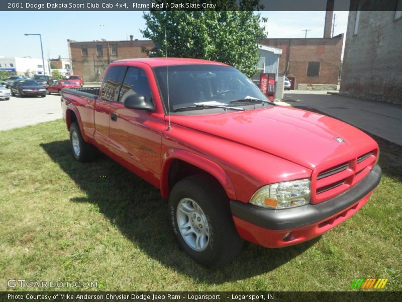 Flame Red / Dark Slate Gray 2001 Dodge Dakota Sport Club Cab 4x4