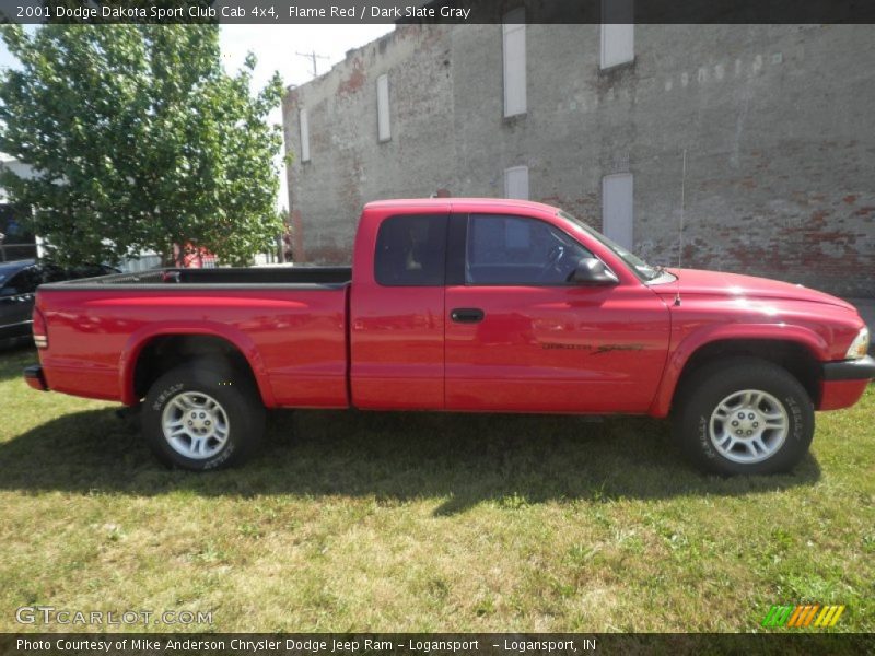 Flame Red / Dark Slate Gray 2001 Dodge Dakota Sport Club Cab 4x4