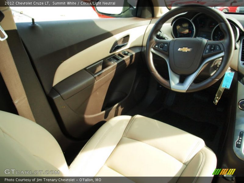 Summit White / Cocoa/Light Neutral 2012 Chevrolet Cruze LT