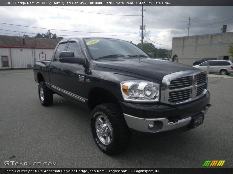 Brilliant Black Crystal Pearl / Medium Slate Gray 2008 Dodge Ram 2500 Big Horn Quad Cab 4x4