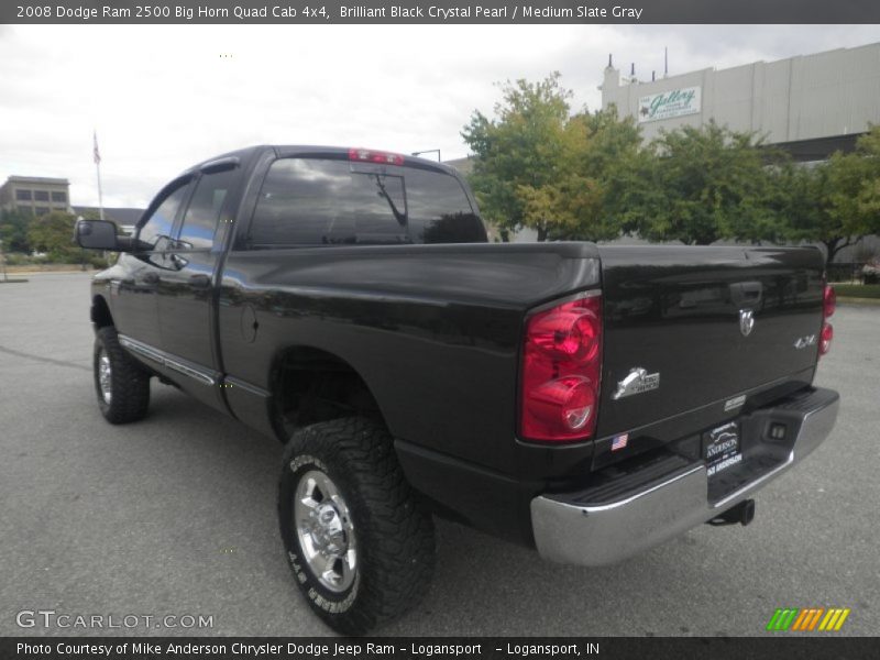 Brilliant Black Crystal Pearl / Medium Slate Gray 2008 Dodge Ram 2500 Big Horn Quad Cab 4x4