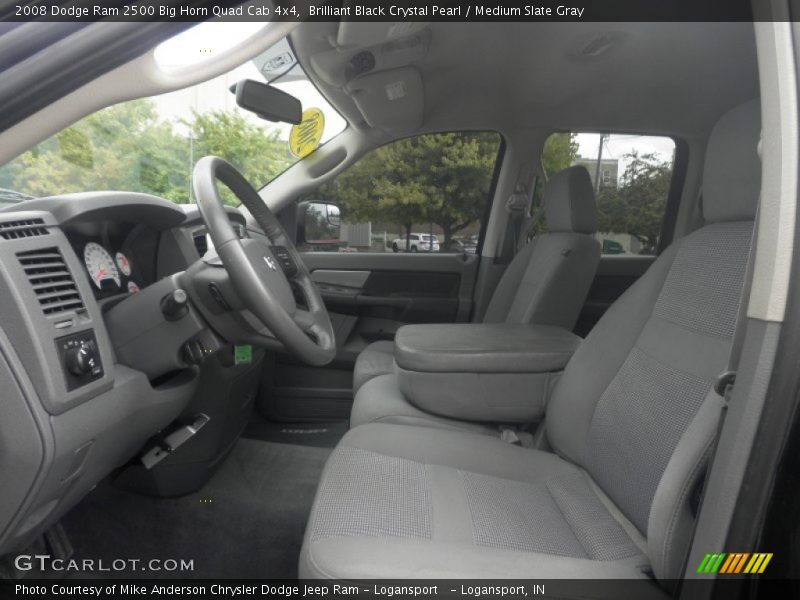 Brilliant Black Crystal Pearl / Medium Slate Gray 2008 Dodge Ram 2500 Big Horn Quad Cab 4x4