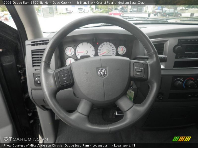 Brilliant Black Crystal Pearl / Medium Slate Gray 2008 Dodge Ram 2500 Big Horn Quad Cab 4x4