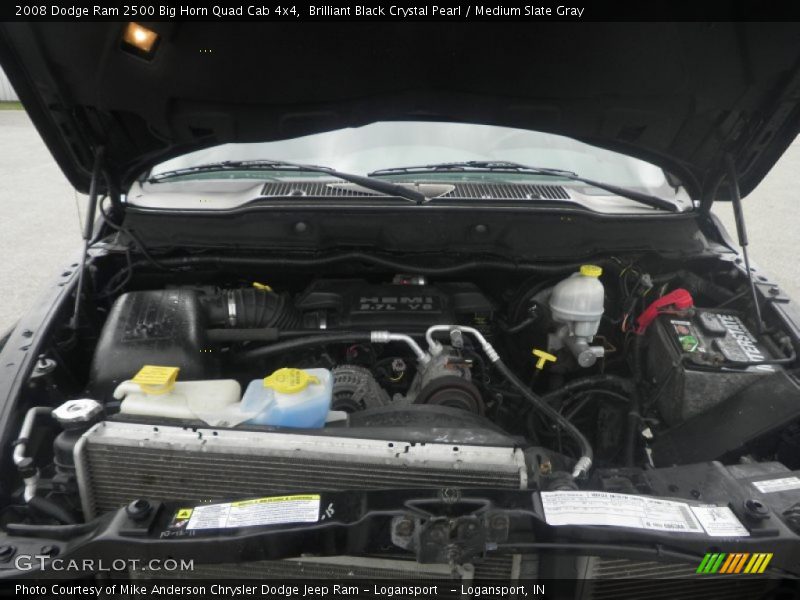 Brilliant Black Crystal Pearl / Medium Slate Gray 2008 Dodge Ram 2500 Big Horn Quad Cab 4x4
