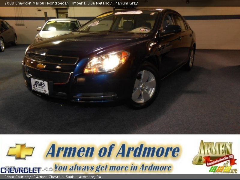 Imperial Blue Metallic / Titanium Gray 2008 Chevrolet Malibu Hybrid Sedan