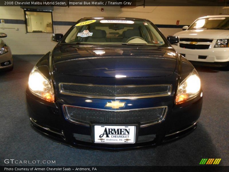 Imperial Blue Metallic / Titanium Gray 2008 Chevrolet Malibu Hybrid Sedan