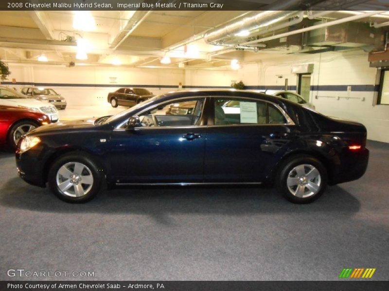 Imperial Blue Metallic / Titanium Gray 2008 Chevrolet Malibu Hybrid Sedan