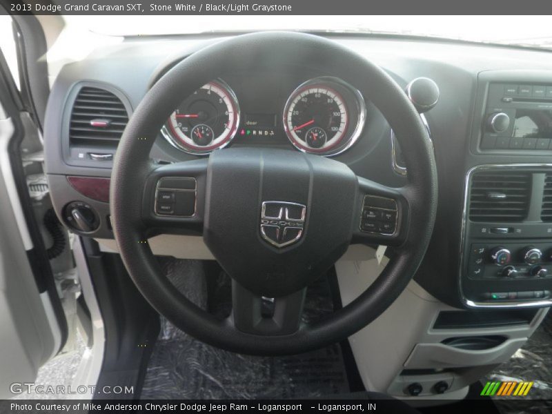 Stone White / Black/Light Graystone 2013 Dodge Grand Caravan SXT
