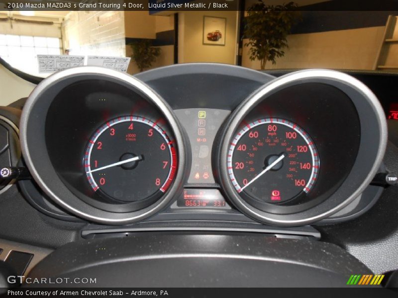 Liquid Silver Metallic / Black 2010 Mazda MAZDA3 s Grand Touring 4 Door