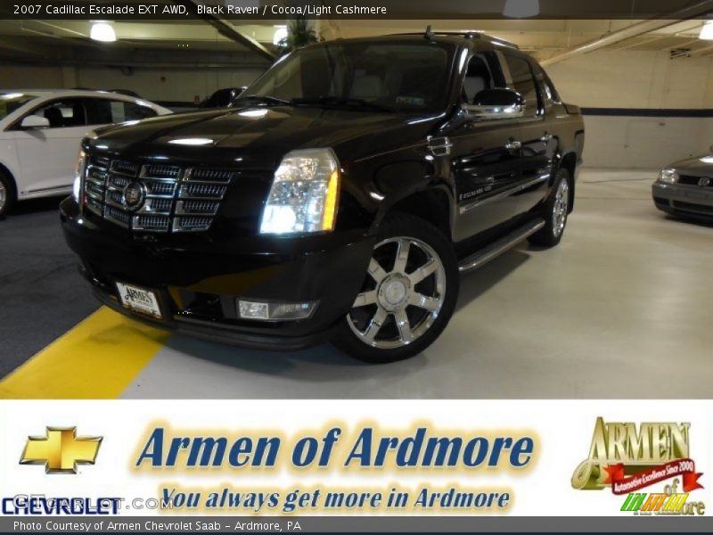 Black Raven / Cocoa/Light Cashmere 2007 Cadillac Escalade EXT AWD