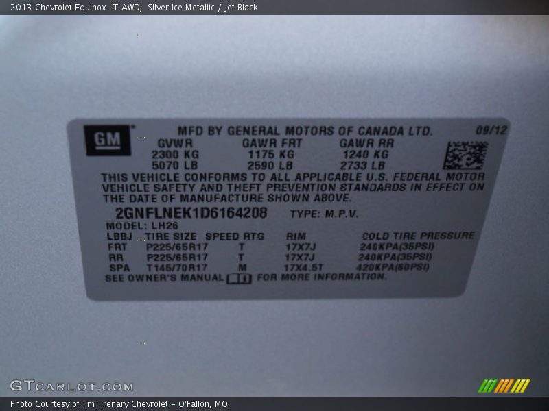 Silver Ice Metallic / Jet Black 2013 Chevrolet Equinox LT AWD