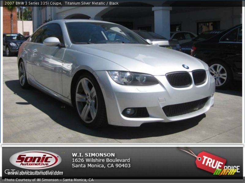 Titanium Silver Metallic / Black 2007 BMW 3 Series 335i Coupe