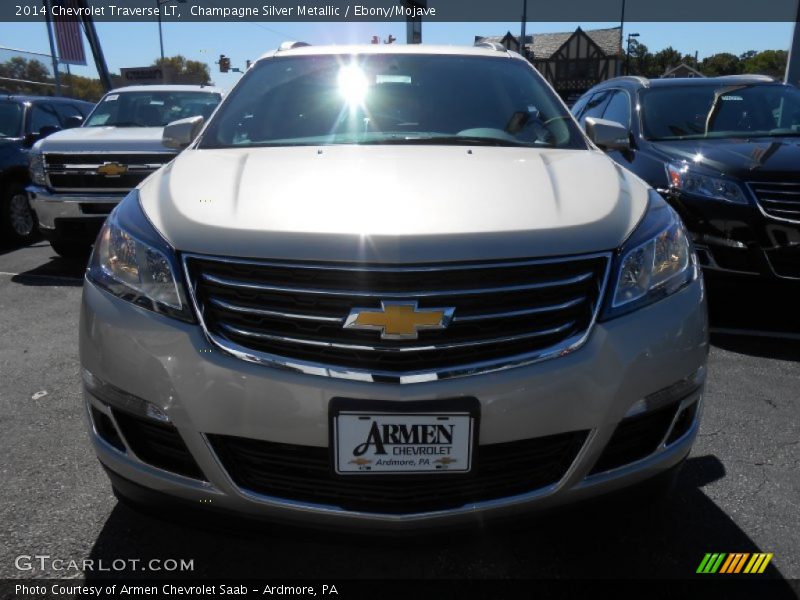 Champagne Silver Metallic / Ebony/Mojave 2014 Chevrolet Traverse LT