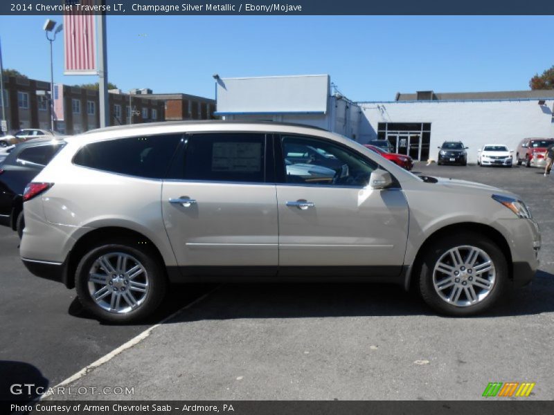 Champagne Silver Metallic / Ebony/Mojave 2014 Chevrolet Traverse LT