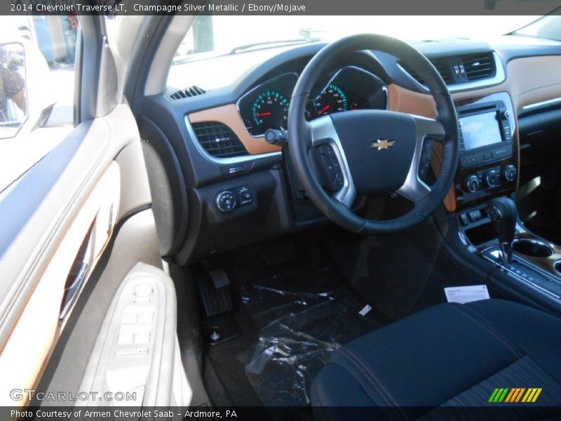 Champagne Silver Metallic / Ebony/Mojave 2014 Chevrolet Traverse LT