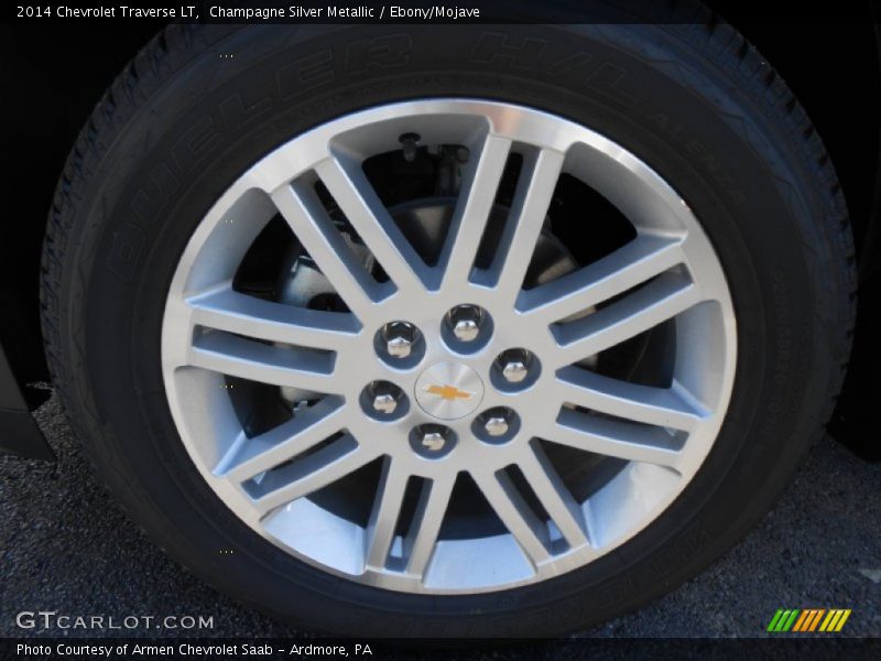 Champagne Silver Metallic / Ebony/Mojave 2014 Chevrolet Traverse LT