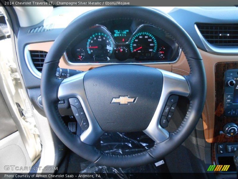 Champagne Silver Metallic / Ebony/Mojave 2014 Chevrolet Traverse LT