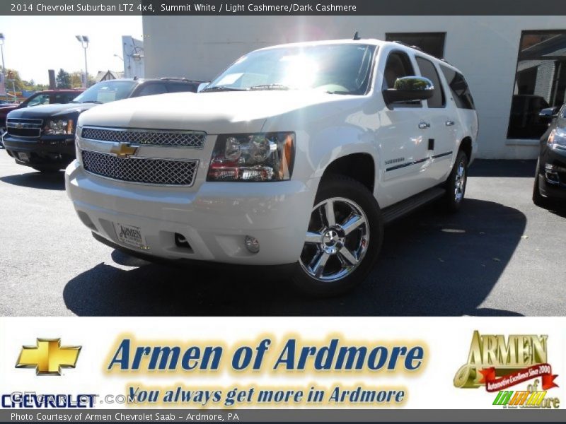 Summit White / Light Cashmere/Dark Cashmere 2014 Chevrolet Suburban LTZ 4x4
