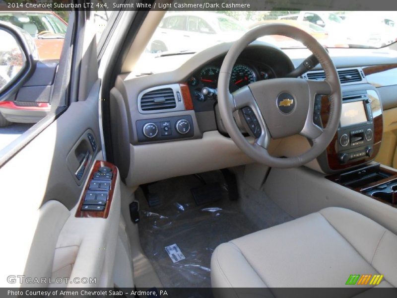 Summit White / Light Cashmere/Dark Cashmere 2014 Chevrolet Suburban LTZ 4x4