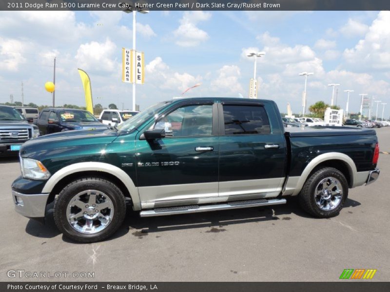 Hunter Green Pearl / Dark Slate Gray/Russet Brown 2011 Dodge Ram 1500 Laramie Crew Cab