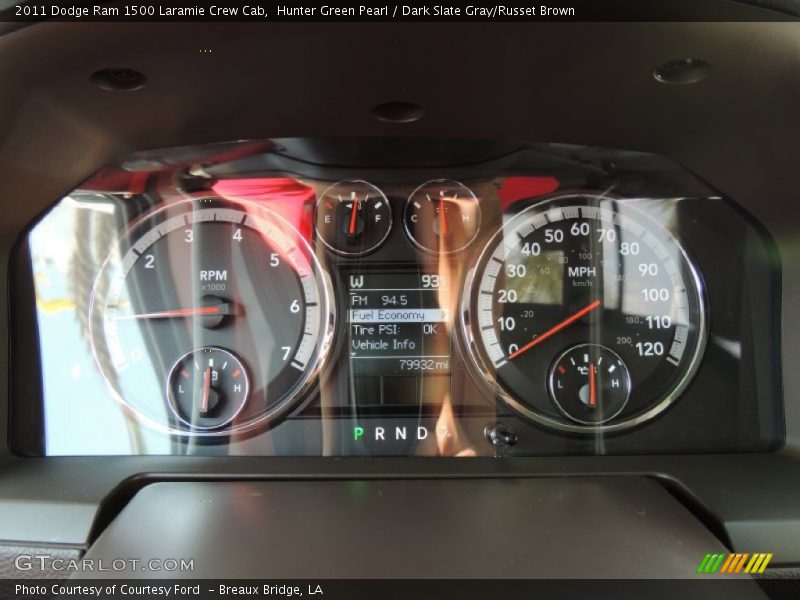 Hunter Green Pearl / Dark Slate Gray/Russet Brown 2011 Dodge Ram 1500 Laramie Crew Cab
