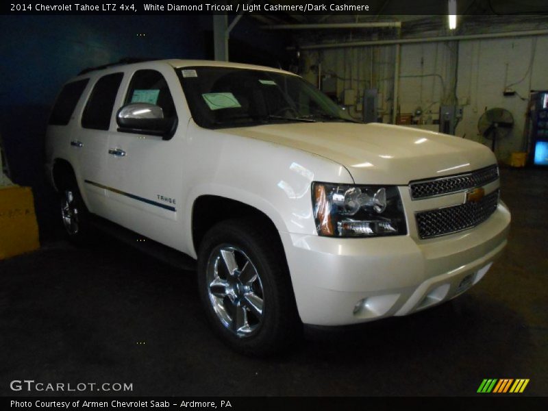 White Diamond Tricoat / Light Cashmere/Dark Cashmere 2014 Chevrolet Tahoe LTZ 4x4