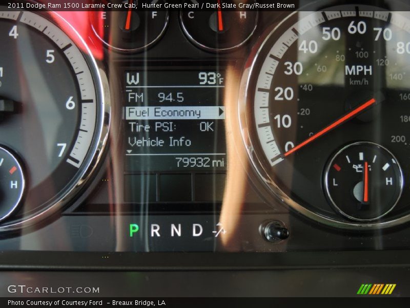 Hunter Green Pearl / Dark Slate Gray/Russet Brown 2011 Dodge Ram 1500 Laramie Crew Cab