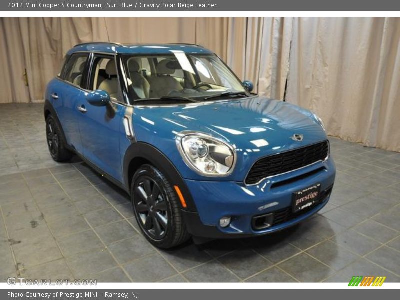 Surf Blue / Gravity Polar Beige Leather 2012 Mini Cooper S Countryman