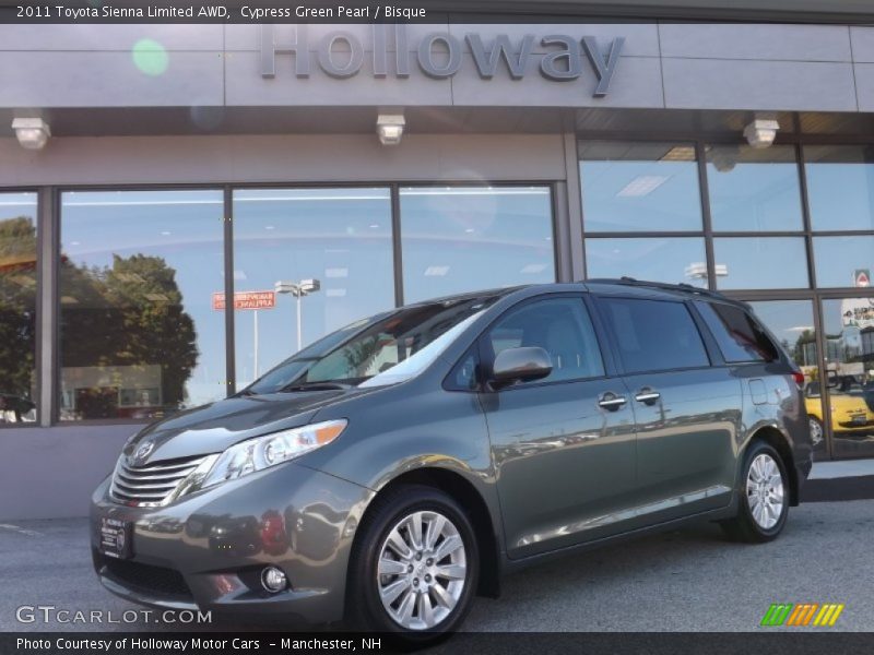 Cypress Green Pearl / Bisque 2011 Toyota Sienna Limited AWD