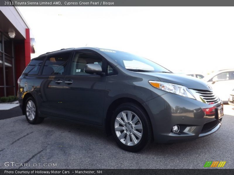 Cypress Green Pearl / Bisque 2011 Toyota Sienna Limited AWD