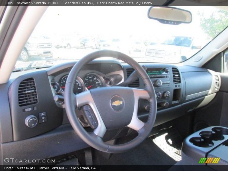 Dark Cherry Red Metallic / Ebony 2009 Chevrolet Silverado 1500 LT Extended Cab 4x4
